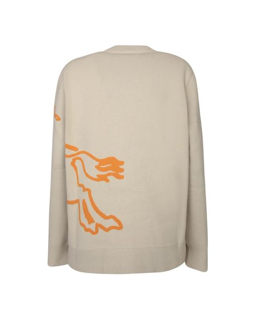 Burberry Truien & Vesten ,Katoen Knight Hunter Cardigan in het Natural