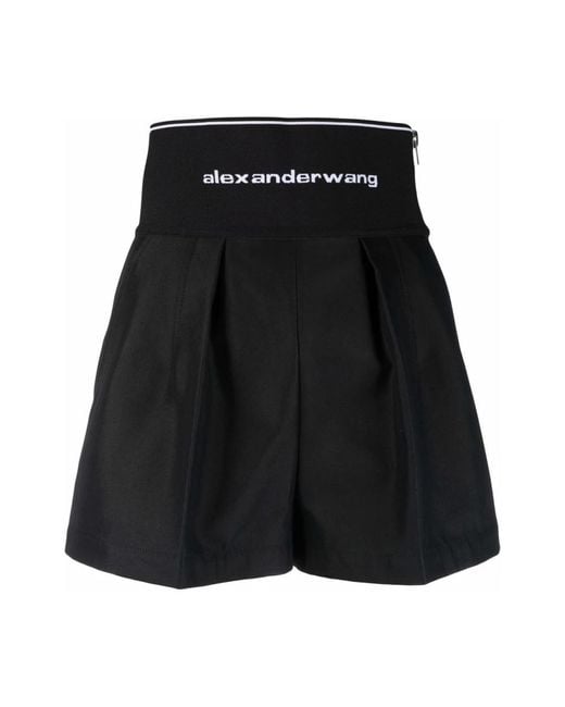 Alexander Wang Black Schwarze shorts mit icon logo