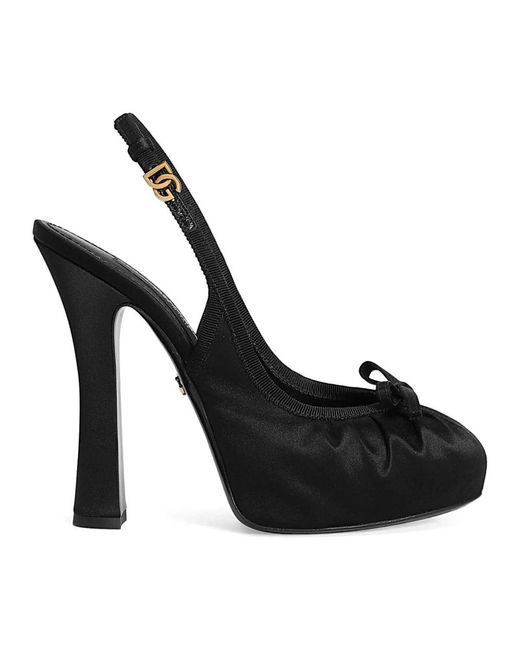 Dolce & Gabbana Black Décolleté Aus Wildleder Und Nappa