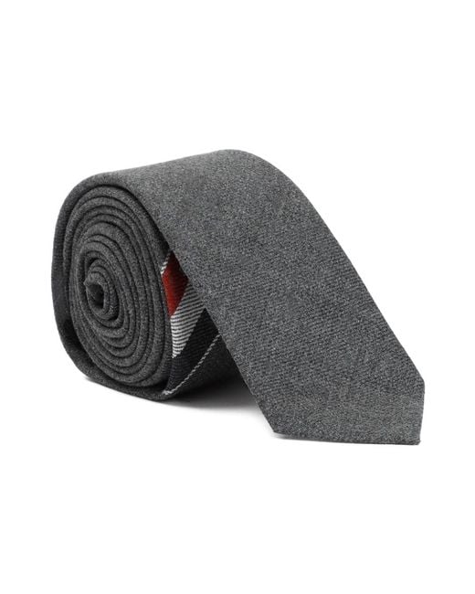 Thom Browne Klassische graue wollstreifen krawatte in Gray für Herren