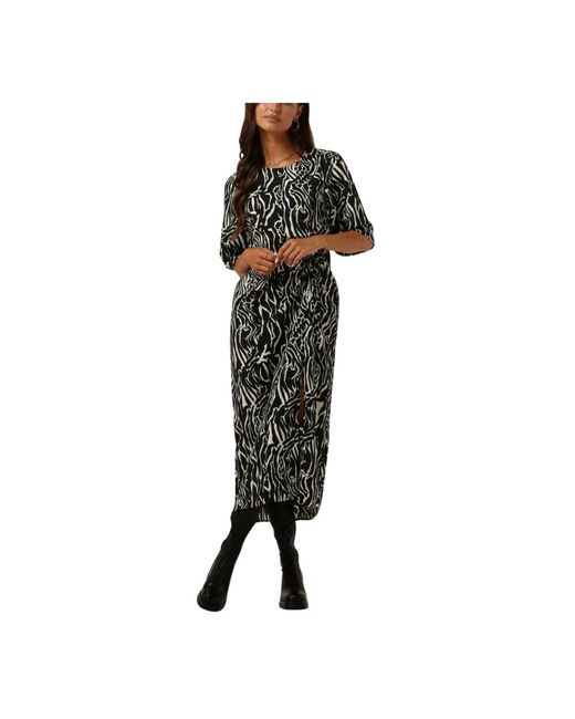 Gestuz Kleedjes ,Zwart ,Polyester Brayagz P Midi Jurk in het Black