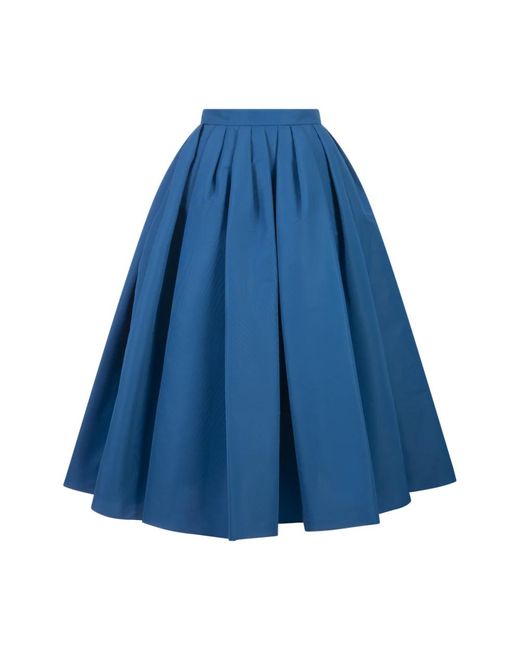 Falda midi azul de polifalla Alexander McQueen de color Blue