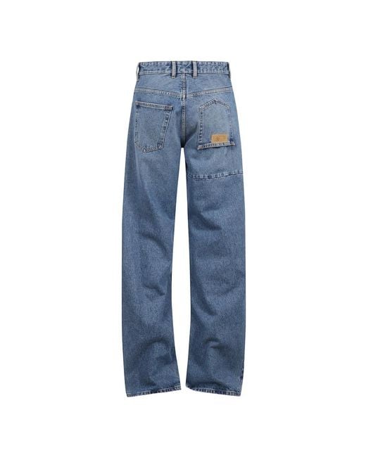 MM6 by Maison Martin Margiela Blue Straight Jeans for men