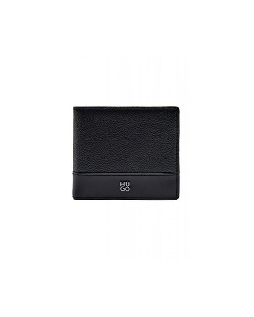 HUGO Accessoires ,Zwart ,Leer Quantic 4Cc Coin in het Black voor heren