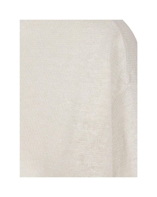 Max Mara White Round-Neck Knitwear