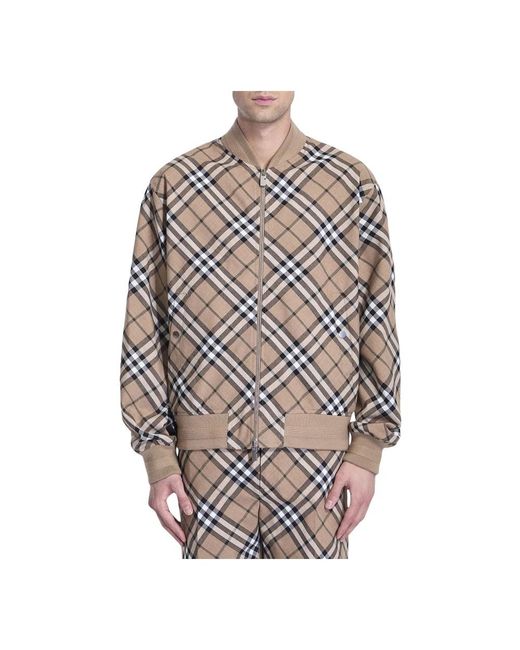 Burberry Jassen ,Wol Bomber Jacket in het Natural voor heren