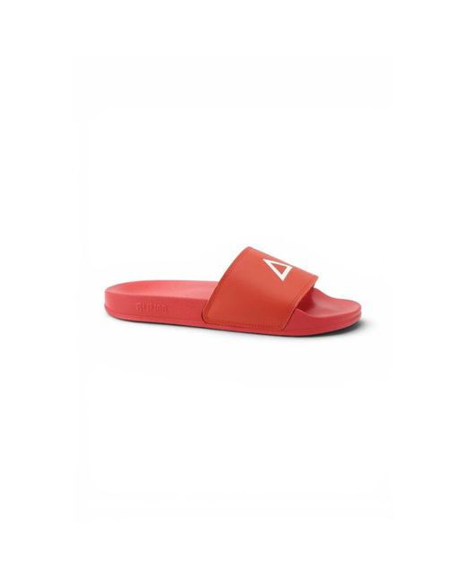 Sun 68 Logo Slippers in het Red voor heren