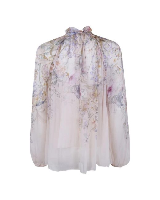Zimmermann Overhemden ,Veelkleurig ,Polyester Billow Blouse in het Purple