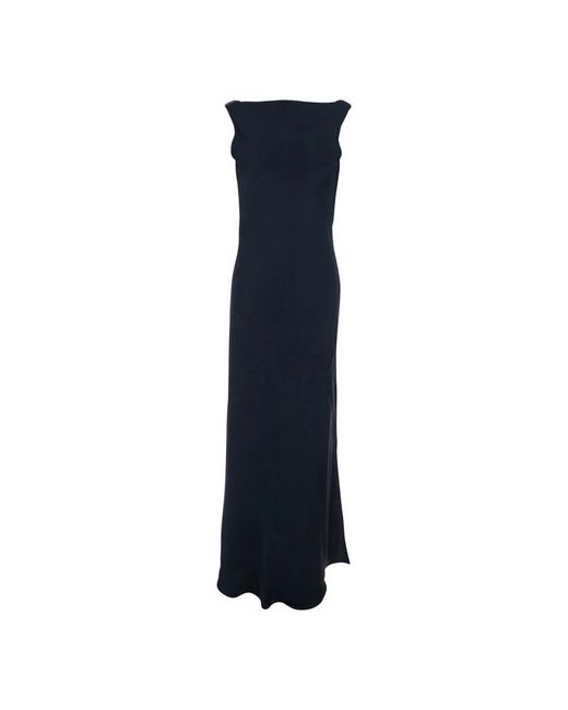 Antonelli Draped-Neck Maxi Jurk in het Blue