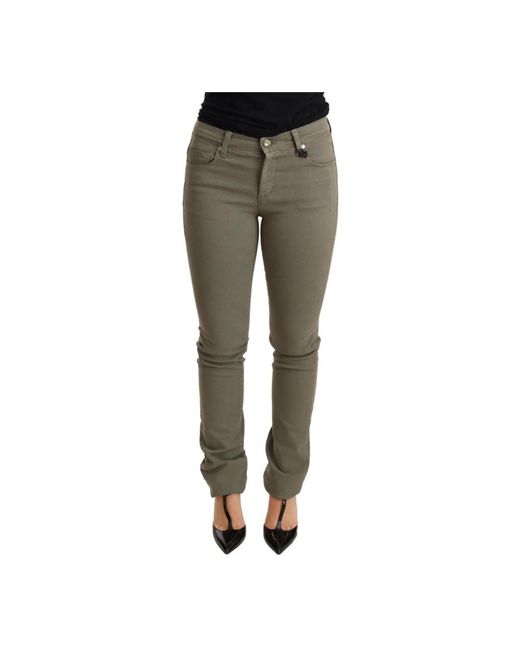 Jeans di cotone sottili magri per pantalone magro a basso contenuto di bassa vita di ermanno sciarcia di Ermanno Scervino in Green
