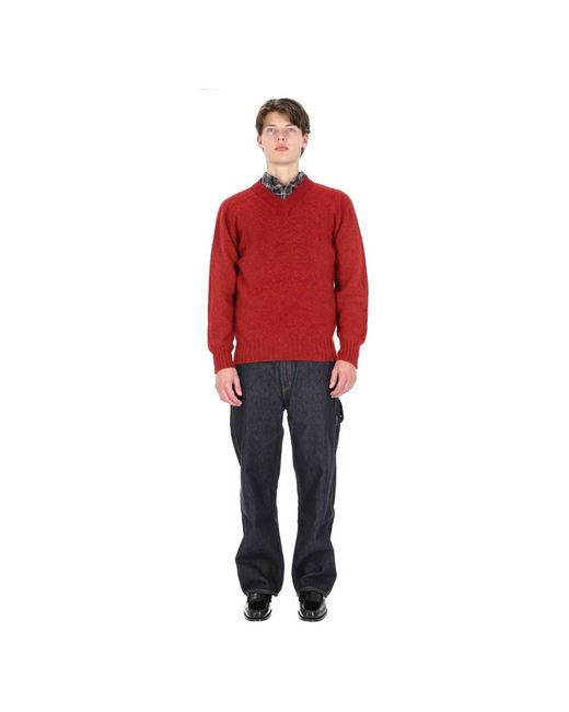 Howlin' By Morrison Red V-Neck Knitwear for men