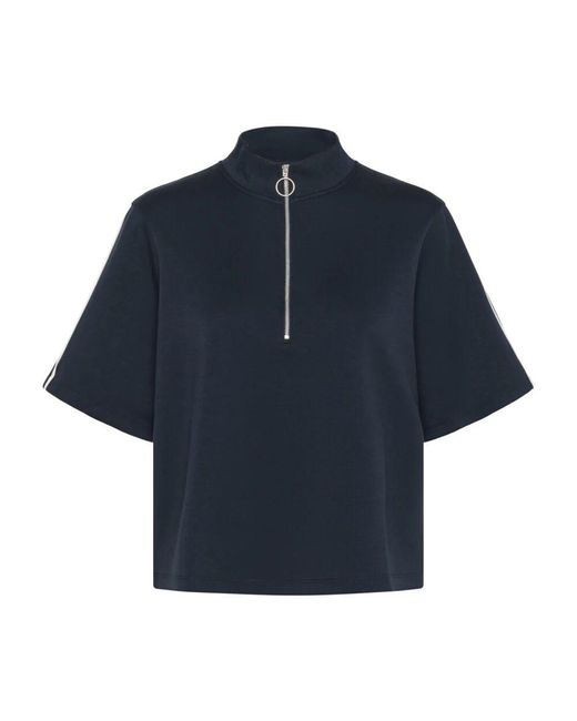 Kaffe Blue Rollkragen-Sweatshirt Mit Reißverschluss Midnight Marine