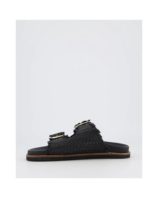 Gibaldi Schoenen ,Zwart ,Zwarte Knop Slippers in het Black