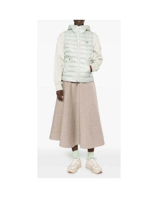 Moncler Jassen ,Groen ,Polyester Glygosse Hooded Quilted Gilet in het White
