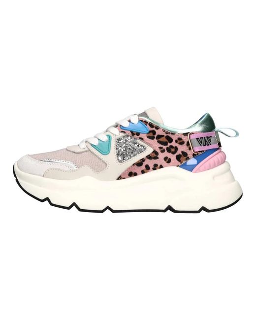 Emanuélle Vee Schoenen ,Veelkleurig ,Leer Sneakers in het White