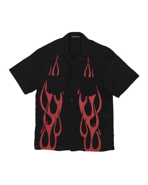 Vision Of Super Black Short Sleeve Shirts for men