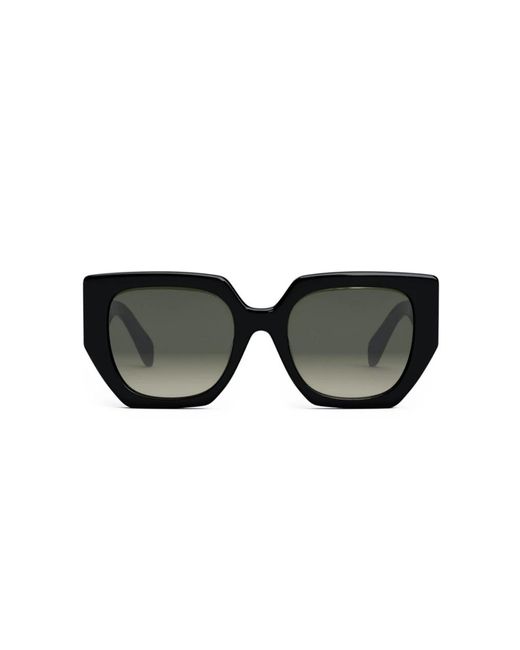 Céline Black Cl40239f sonnenbrille mit triomphe-logo und grauen gläsern