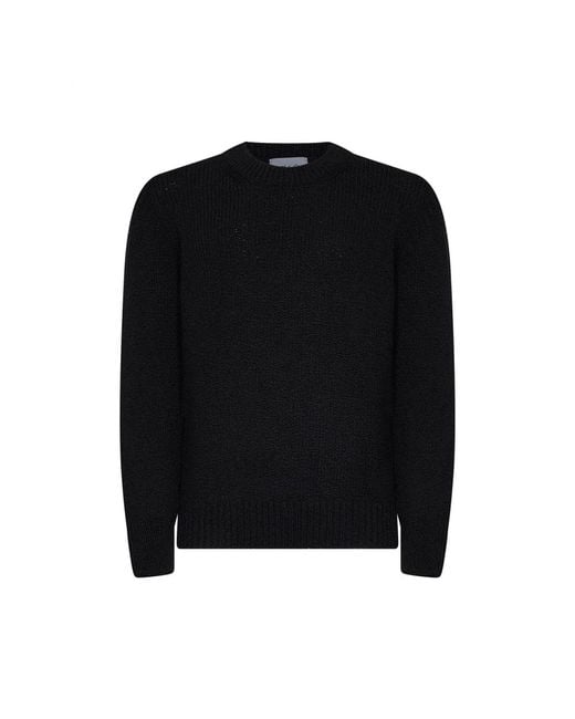 D4.0 Rundhals-Pullover Mit Rippstrick in Black für Herren