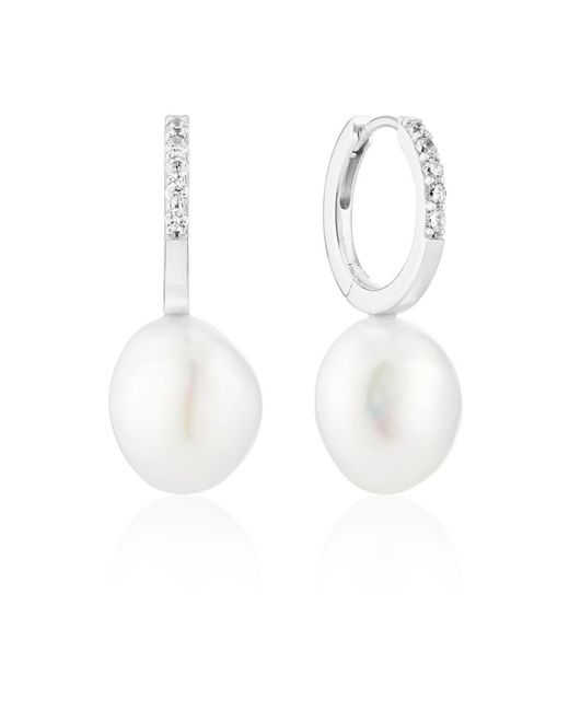 Sif Jakobs Jewellery White Silberohrringe mit zirkonia und perlen