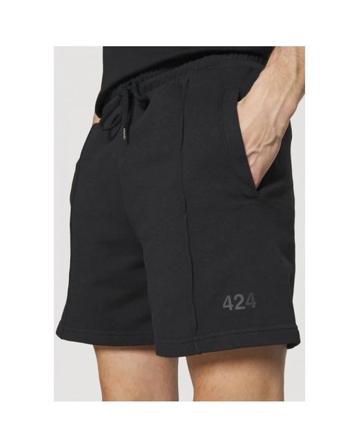 424 Black Short Shorts for men