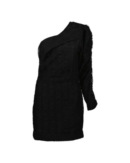 IRO Kleedjes ,Zwart ,Asymmetrische Geborduurde Jurk Dannie in het Black