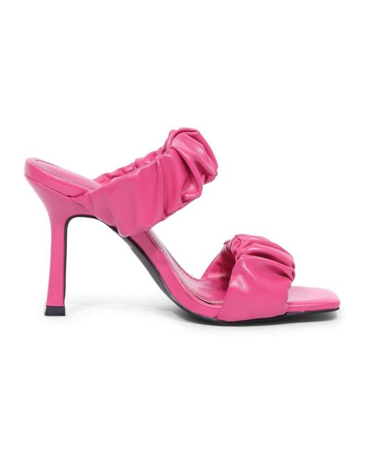 Jijil Pink Heeled Mules