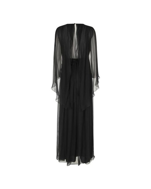 Alberta Ferretti Abito Chiffon Di Seta in het Black