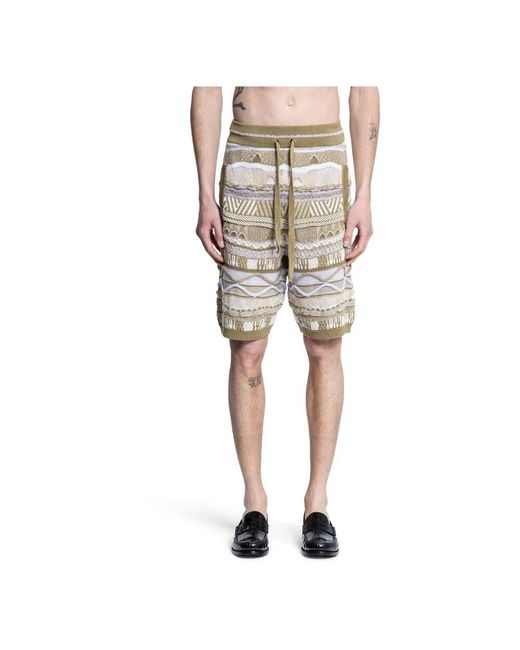 Laneus Isle Gestrickte Drop Crotch Bermuda Shorts in Natural für Herren