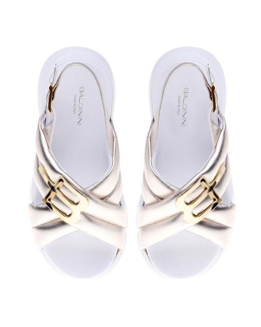 Baldinini Metallic Flat Sandals