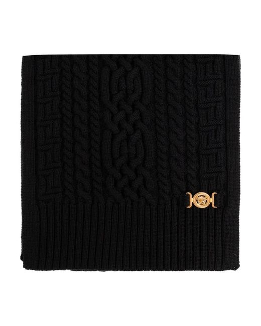 Versace Wollen Gebreide Sjaal in het Black voor heren