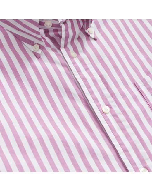 Brooks Brothers Regular Fit Gestreiftes Popeline-Knopfhemd in Purple für Herren