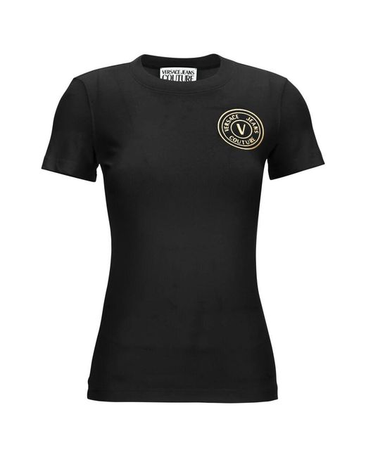Versace Jeans Couture Black T-Shirts Und Polos Schwarz