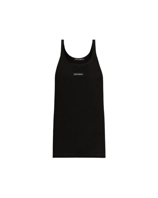 Dolce & Gabbana Black Sleeveless Tops for men