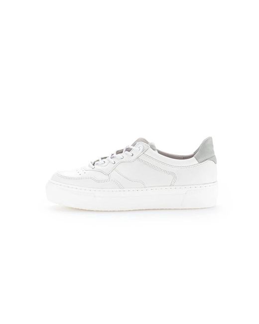 Gabor White Casual Schnürschuhe