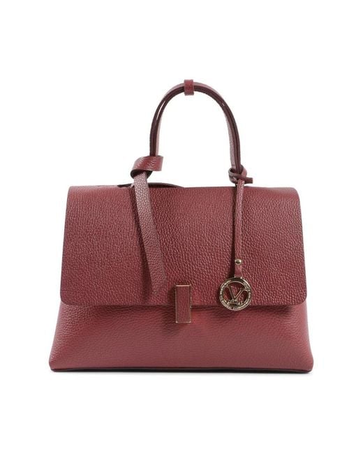 19V69 Italia by Versace Red Rote Leder-Satchel-Handtasche