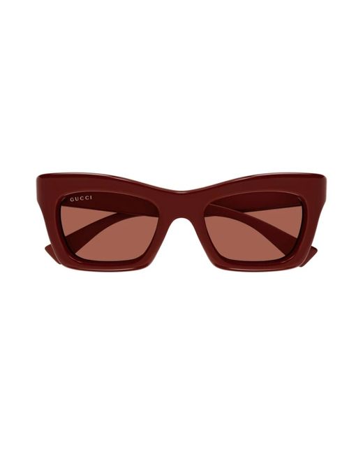 Gucci Brown Cat eye sonnenbrille rote gläser