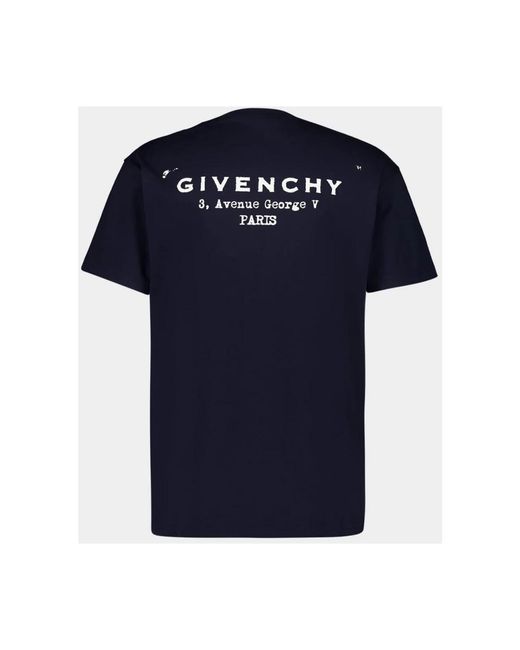 Givenchy Tops ,Blauw ,Katoen Logo Katoenen T-Shirt in het Blue voor heren