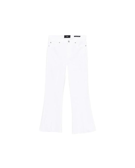 7 For All Mankind White Cropped Jeans