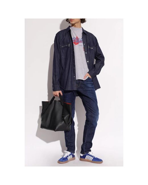 DSquared² Blue Denim Shirts for men