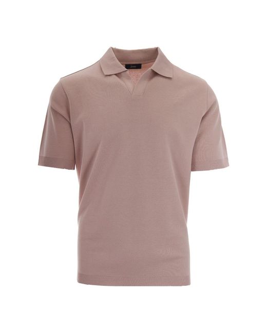 Herno Polo Shirt Van Katoenen Jersey in het Brown voor heren