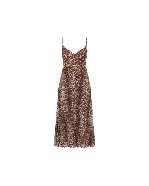 Zimmermann Brown Fitted Bodice Mini Dress With Belt