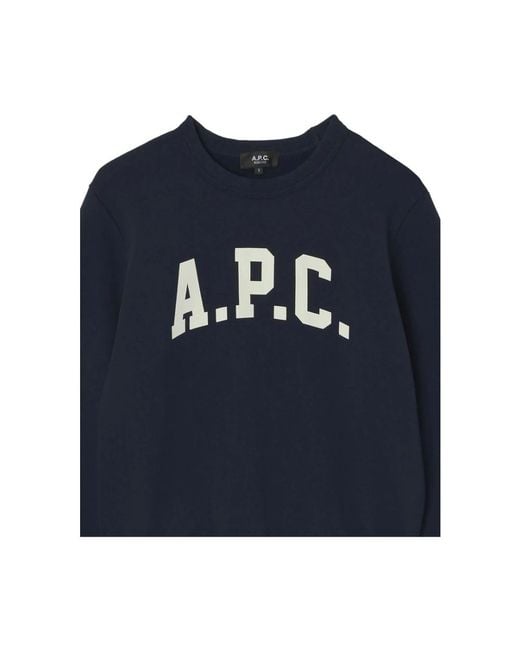 A.P.C. Hoodies & Sweatvesten ,Zwart ,Katoen Zwarte Crew Neck Katoenen Sweatshirt in het Blue voor heren