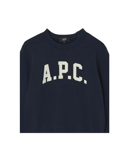 A.P.C. Hoodies & Sweatvesten ,Zwart ,Katoen Zwarte Crew Neck Katoenen Sweatshirt in het Blue voor heren