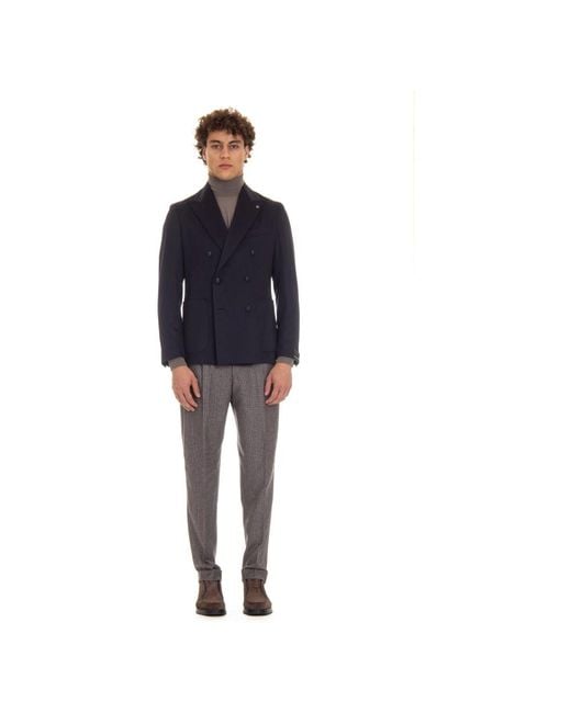 Tagliatore Jassen ,Blauw ,Double-Breasted Geweven Jas in het Blue voor heren