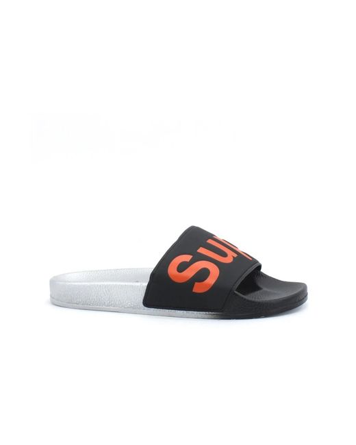 Superga Black 1908 Slides Polysoft