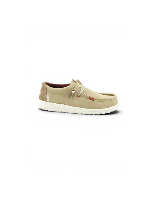 HeyDude White Laced Shoes for men