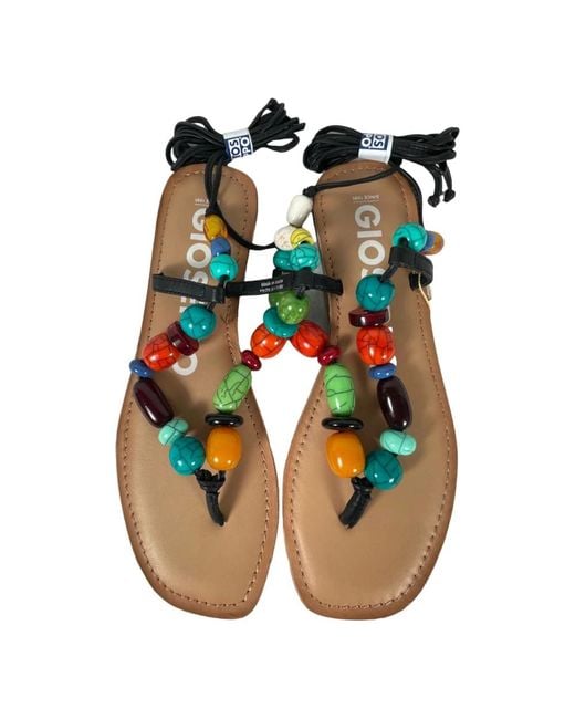 Gioseppo Green Flat Sandals