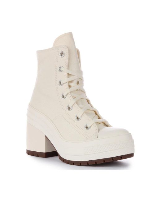 Converse White Heeled Boots