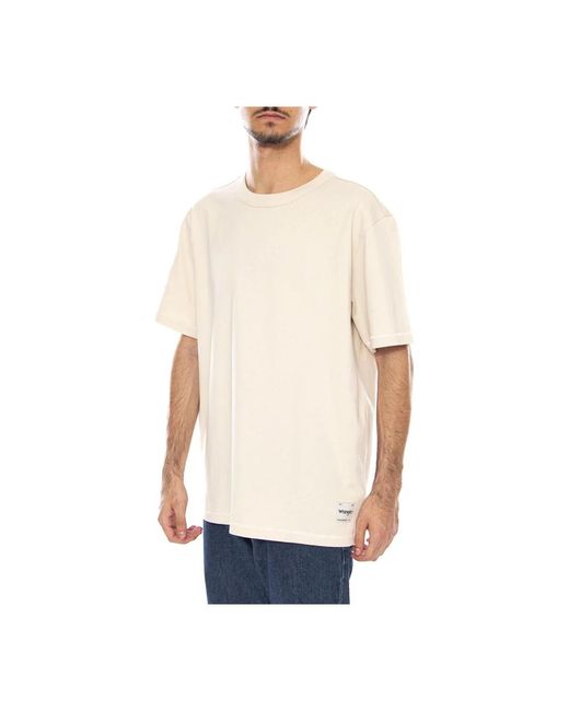 Wrangler Tops ,Wit ,Ss Solid Tee in het Natural voor heren