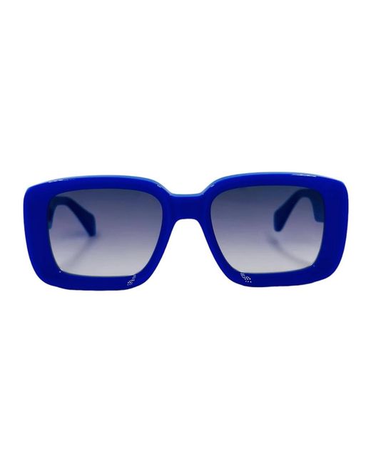 Kaleos Eyehunters Blue Elektrisch blaue rechteckige sonnenbrille